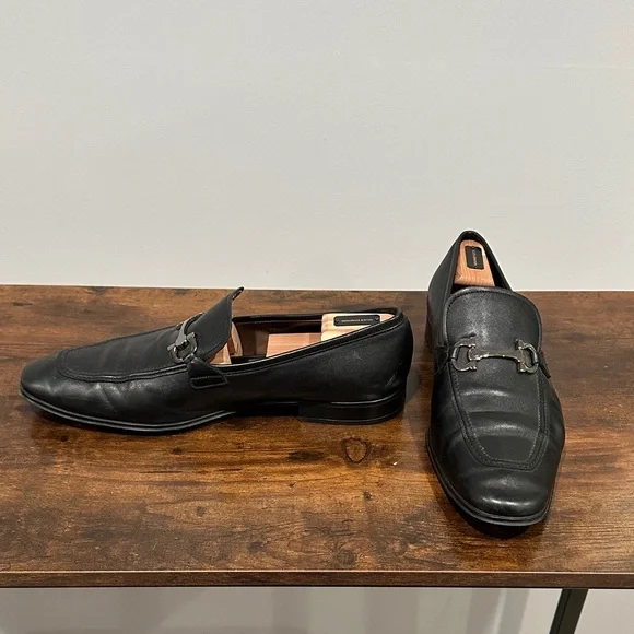 Salvatore Ferragamo Black Leather Men's Loafers / Slip-Ons - Picture 5 of 12
